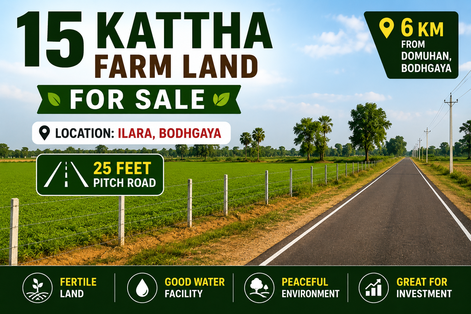 Investment Plot 6 km from Domuhan, Bodhgaya